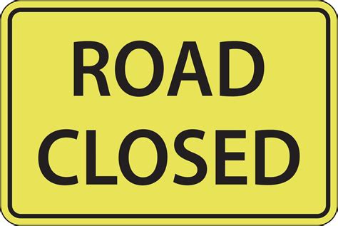 Road Closed Sign On White Background 12259395 Vector Art At Vecteezy