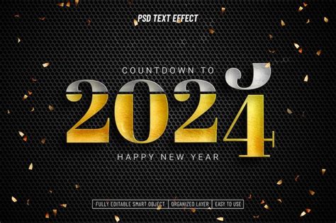 Premium Psd Happy New Year 2024 Text Effect