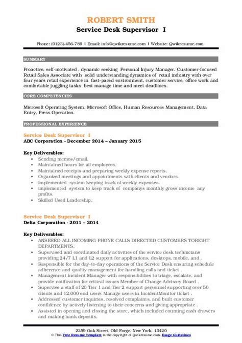 Help desk technician, help desk agent, help desk specialist, help desk analyst, help desk this resume example will provide you all responsibilities and skills of an help desk support staff. Service Desk Supervisor Resume Samples | QwikResume