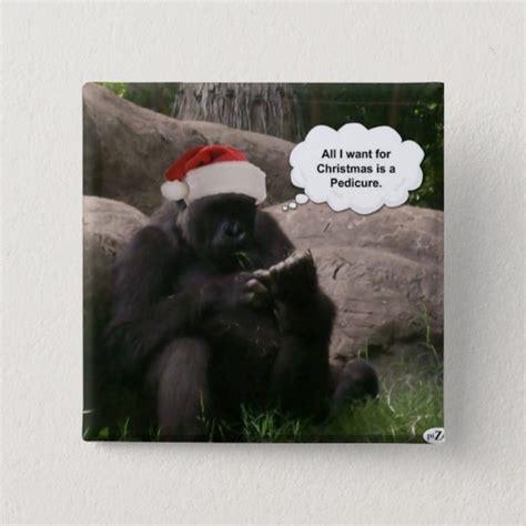 Christmas Gorilla Button