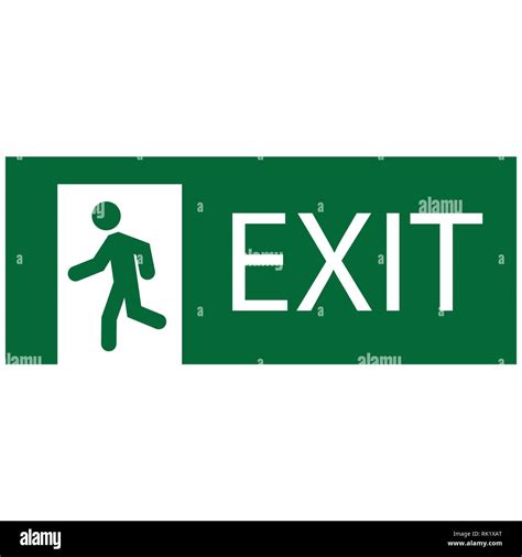 Vector Illustration Green Emergency Exit Sign Symbol Icon Isolated On