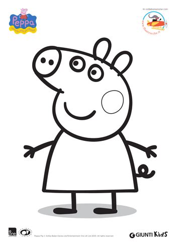 Disegni per i bambini, personaggi cartoni animati, fiabe e favole per bambini. Disegni da colorare di Peppa Pig - Filastrocche.it