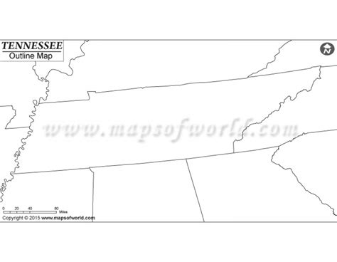 Buy Printed Blank Map Of Tennessee