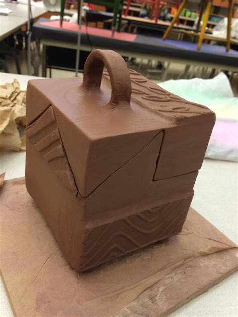 This Was The First Project Of My High School Ceramics Class To Build A Box Using Slab To