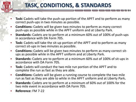 Army Task Condition Standard