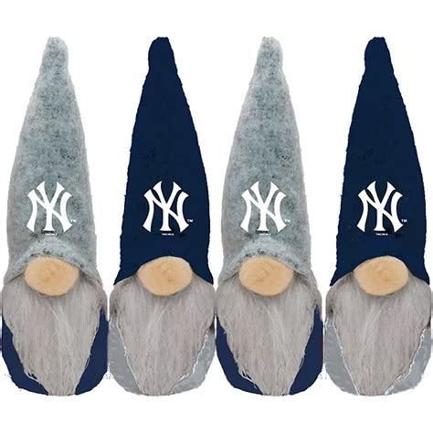 New York Yankees 4 Pack Plush Gnome Ornament Set