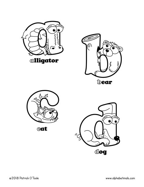 Printable Coloring Pages Lowercase Letters And Animals