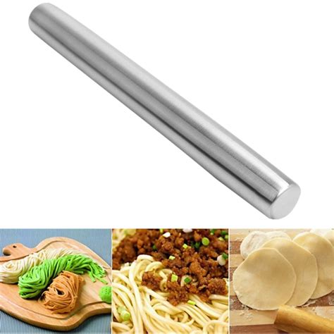 Buy Stainless Steel Rolling Pin 40cm Non Stick Flour