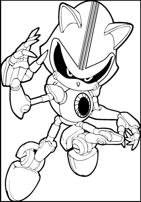 Metal Sonic Robot Coloring Pages For Kids #f8P : Printable Sonic the