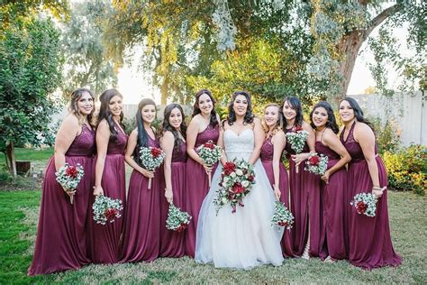 Wine The Color Of Fall Weddings Burgundy Bridesmaid Dresses With Lace