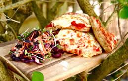 I once had a craving for a pizza, but i didn't have the things to make pizza dough a good recipe for kids, too. Pitta Bread Pizzas and Crunchy Coleslaw : Recipes from Ocado