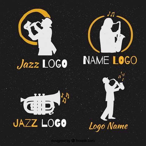 Colección De Logos De Jazz Con Estilo Vintage Vector Gratis