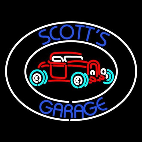 Custom Scotts Garage Neon Sign Usa Custom Neon Signs Shop Neon