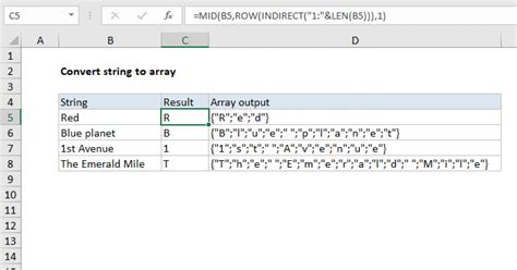 Convert String To Array Excel Formula Exceljet