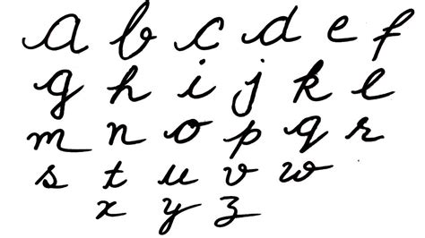 Cursive Alphabet Order
