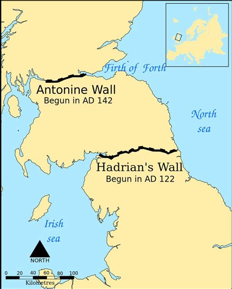 Hadrians Wall Map Hadrians Wall Wikipedia Hadrians Wall Hadrian