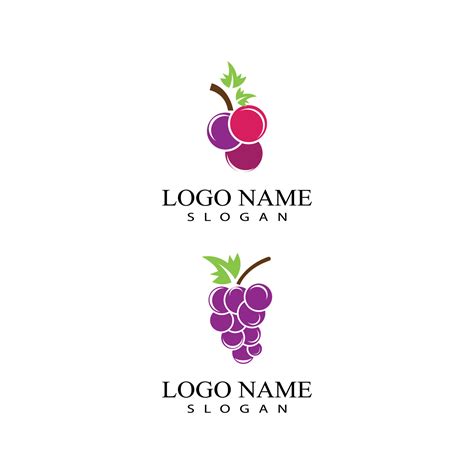 Grapes Logo Template Vector Icon Illustration Design 4448352 Vector Art