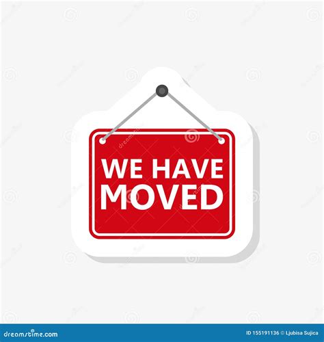 We Have Moved Sticker We Have Moved Square Isolated Sign Stock Vector