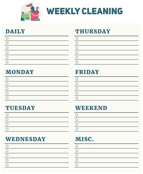 Editable Printable Cleaning Schedule And Checklist Cleaning Checklist