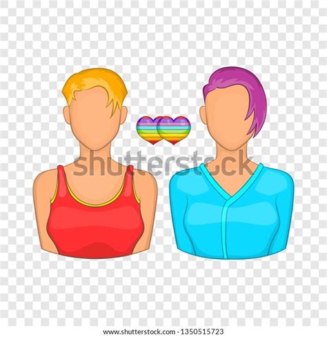 two girls lesbians icon cartoon style stock vector royalty free 1350515723 shutterstock