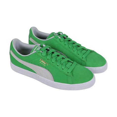 puma suede classic 36534768 mens green lace up low top sneakers shoes ruze shoes