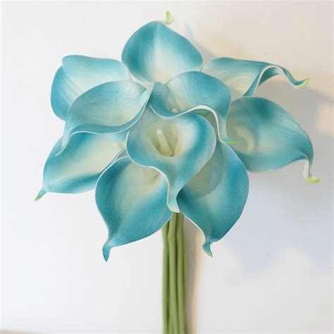 Teal Calla Lily Bouquet Etsy