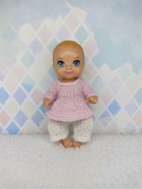 Mini 3 Inch Barbie Baby Doll Clothes Sweater Pants For 75cm Etsy