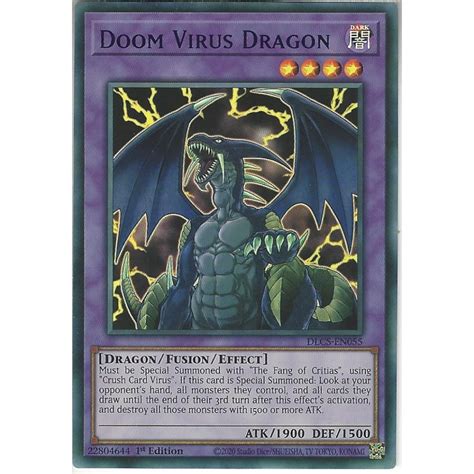 Yu Gi Oh Trading Card Game Dlcs En055 Doom Virus Dragon 1st Edition