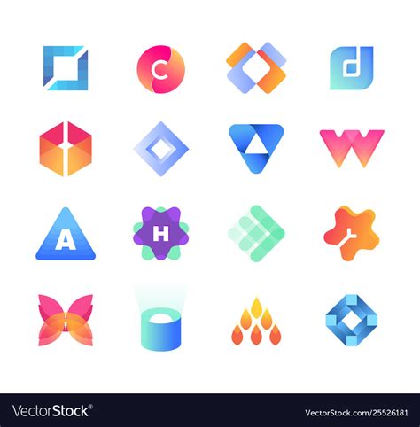 modern minimal geometric logo set eps 10 vector image