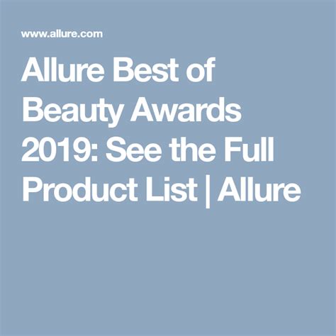 Presenting The Winners Of Allures Best Of Beauty Awards For 2019
