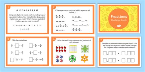 Fractions Challenge Cards Teacher Made
