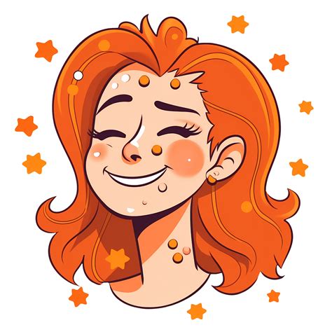 cute girl face full of acne clipart illustration ai generative 27687490 png