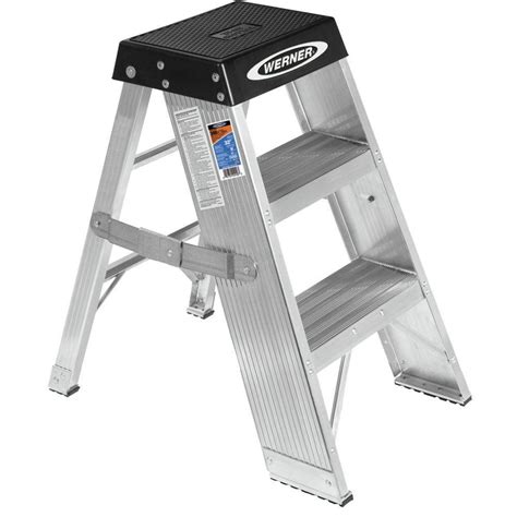 Werner 3 Ft Aluminum Step Ladder With 375 Lb Load Capacity Type Iaa
