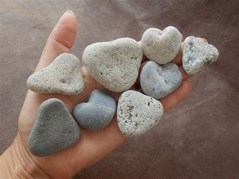 10 Heart Shaped Beach Rocks For Crafting And Pebble Art Small Etsy
