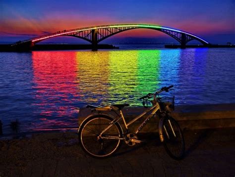 Rainbow Bridge Penghu Taiwan Além Do Arco íris Arco íris E Cores