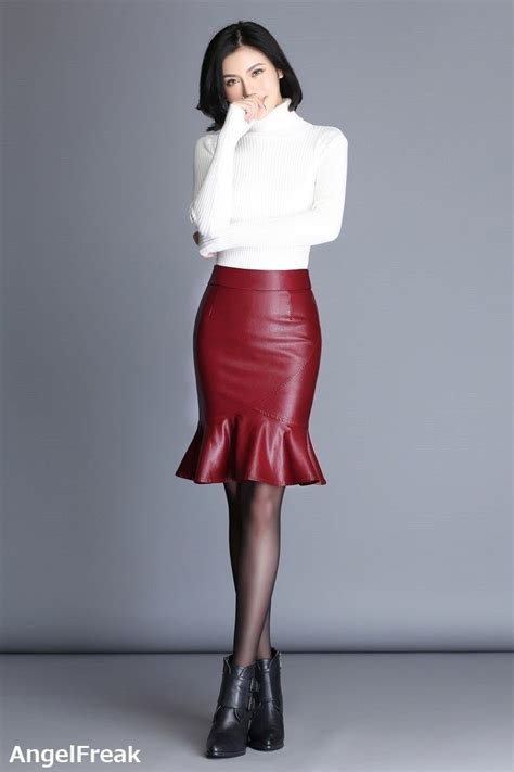 Pencil Skirt Work Leather Pencil Skirt Leather Skirts Pantyhose