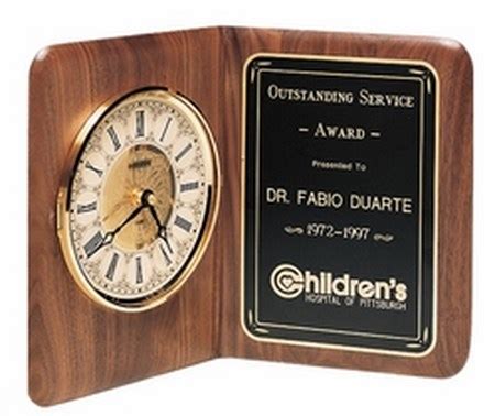 Make any desk, office or study more elegant with one of these. Personalized Premium Desk Clock Plaque with Glass Lens ...