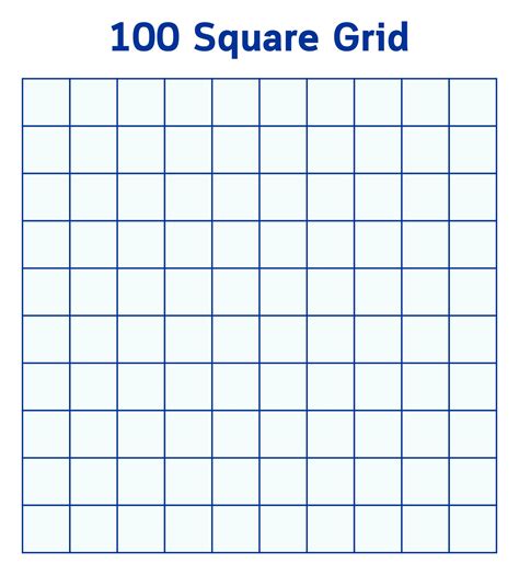 100 Squares Printable Free