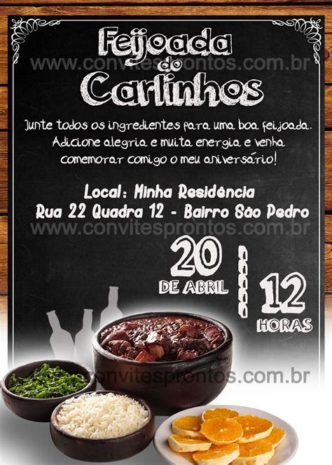 Convite De Feijoada Convite Feijoada Feijoada