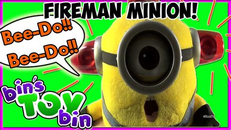 Talking Bee Do Fireman Minion Plush Despicable Me Toy Review By Bins