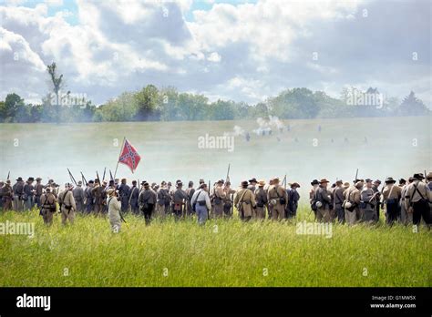 A Line Of Soldiers At The New Market Virginia Civil War Battle