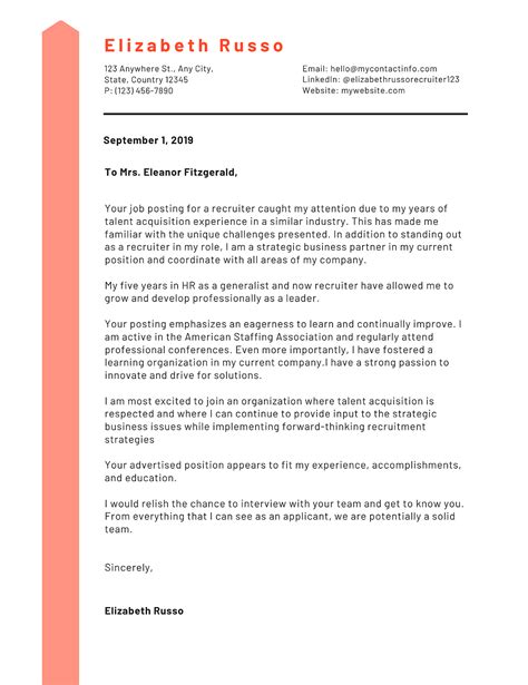 Recruiter Resume And Cover Letter Tips Examples