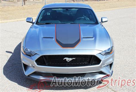 2018 2021 2022 Ford Mustang Mach 1 Racing Stripes Hood Decals