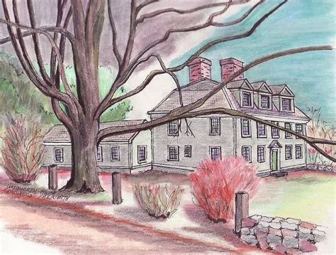 Wadsworth Homestead Drawing By Paul Meinerth Fine Art America