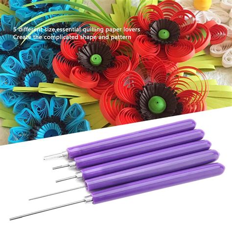 Multifunction 5 Pcs Different Size Quilling Slotted Tools Paper