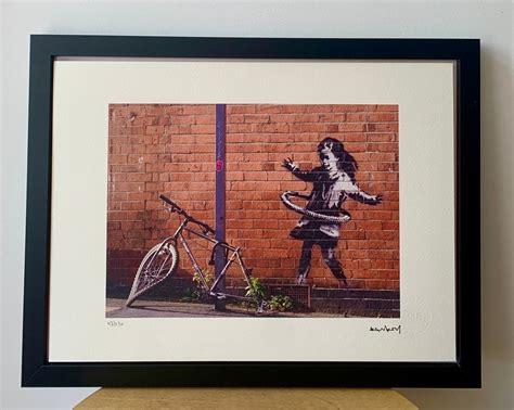 Banksy Girl With Hula Hoop Lithograph Etsy