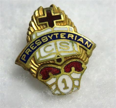 Vintage Presbyterian Attendance Pin Commemorative Pin Christian