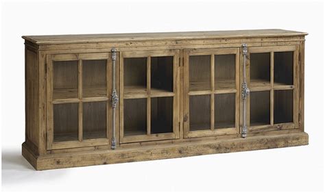 Ikea hemnes vitrine lackieren und mit stoff, recyclage objet, récupe objet : Buffet Bois Vieilli NORTON L 220 x P 50 x H 90 cm ...