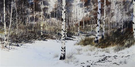 Many Birches Painting By Erik Lundgren Fine Art America