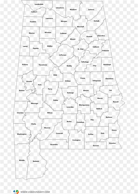 Alabama Counties Outline Map Of Png Pngrow